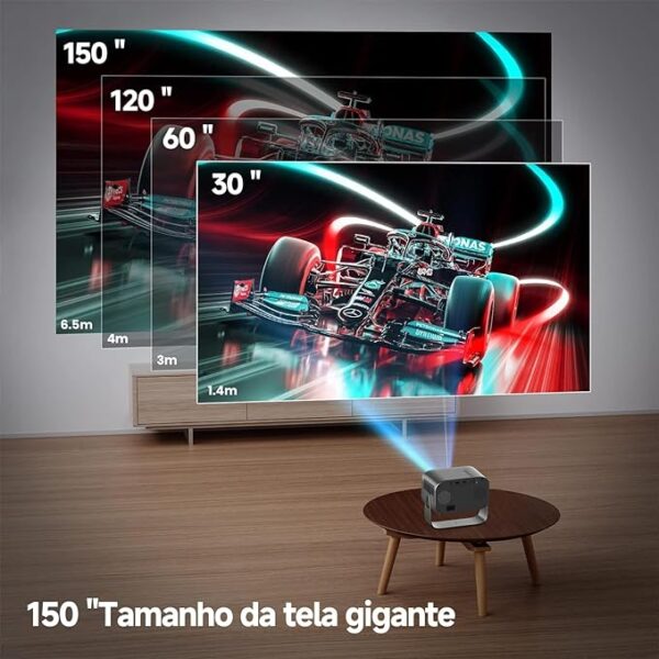 Bettdow Mini Projetor Portatil 360° Tv Androidios 4k 1080p 9000 Lumens, Smart Projetores Retroprojetor 150 ANSI, WIFI 5G+2.4G, Eletrônico Correção Trapezoidal