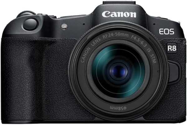 Canon Câmera EOS R8 Full-Frame Mirrorless lente RF24-50 mm F4.5-6.3 IS STM com 24,2 MP