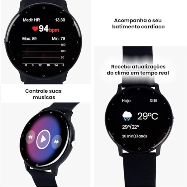 Smartwatch Relógio Inteligente My Watch I Fit Haiz Tela Full Touch 1.28 Resistente à Água IP67 com Modos Esportivos e Recebimento de Notificações