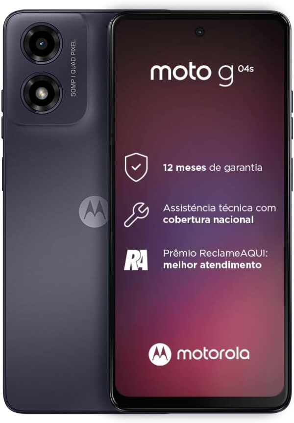 Smartphone Motorola Moto G04s - 128GB 8GB Ram Boost Camera 16MP com sensor Moto AI FPS lateral